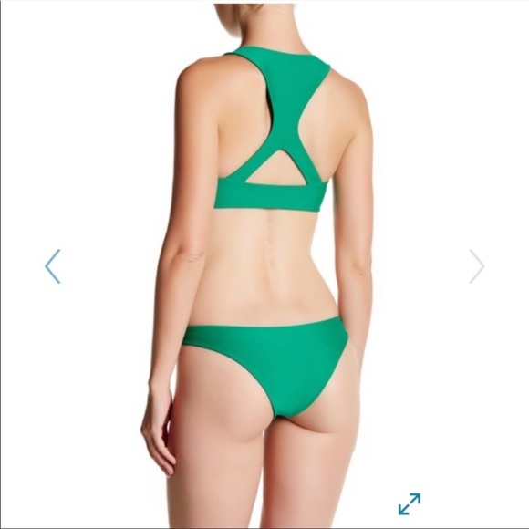 Emerald Green Mikoh Osaka Cut-Out One-Piece - Picture 2 of 4